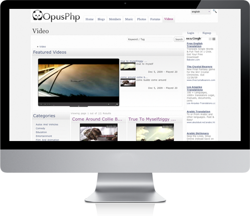 OpusPhp CMS Social Networking Script